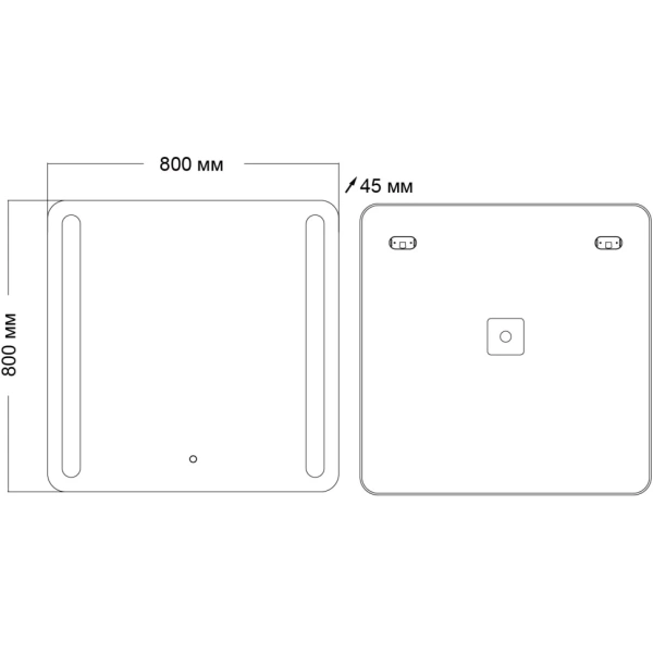 Зеркало (80х80) Grossman Lara 138080 LED с сенсорным выключателем и гравировкой