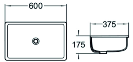 Раковина встраиваемая снизу (60х37,5) SantiLine SL-3006