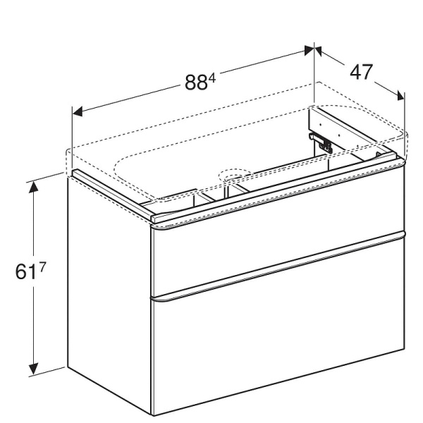 Тумба с раковиной Geberit Smyle Square 500.251.01.1+ 500.354.JR.