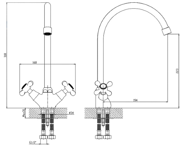 Смеситель для кухни ESKO VIENNA VN 06-2