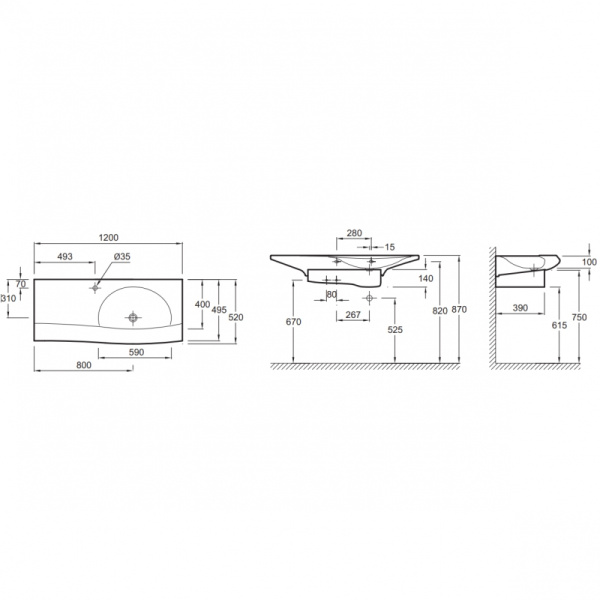 Раковина подвесная Jacob Delafon Stillness (120х52) E1292-09-00