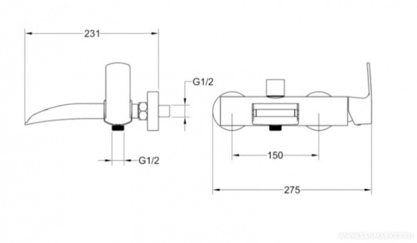 Смеситель для ванны Timo Lumi 4214/00F хром