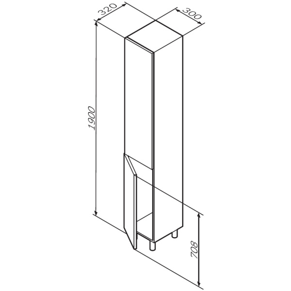 Пенал 30 Am.Pm Gem M90CSL0306WG