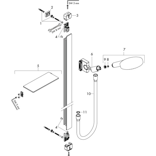 Душевой гарнитур Hansgrohe Raindance Select S 120 3jet EcoSmart 27649000 хром
