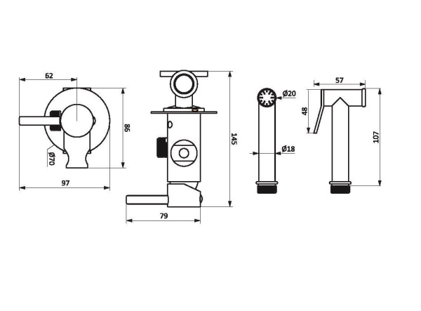 Гигиенический набор Damixa Option 217000000 Гигиенический набор Damixa Option 217000000