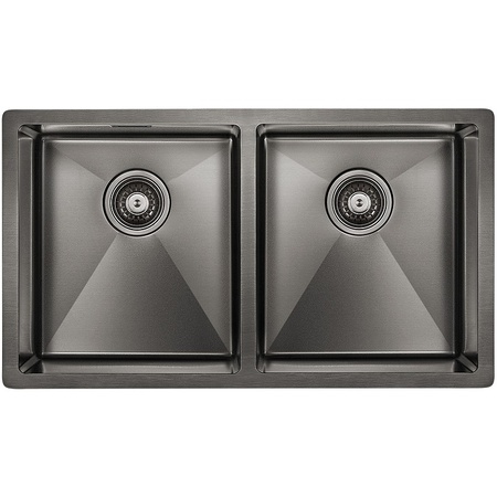 Кухонная мойка Paulmark Dopplet PM507844-GM вороненая сталь