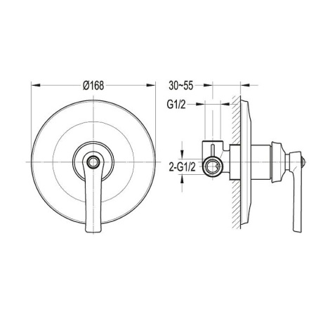 Смеситель для душа Cezares Liberty LIBERTY-F-DIM-01