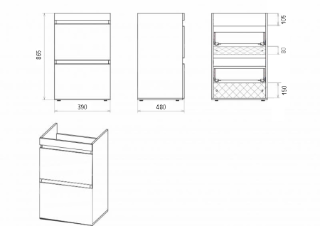 Тумба под стиральную машину Misty Фостер 40   Э-Фос01040-012Я