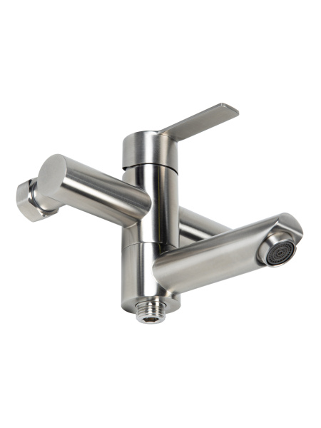 Смеситель для ванны однорычажный с душевым набором Agger Easy A3121222 сатин матовый