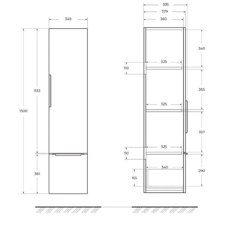 Пенал подвесной Cezares  Premium 55501 Bianco opaco