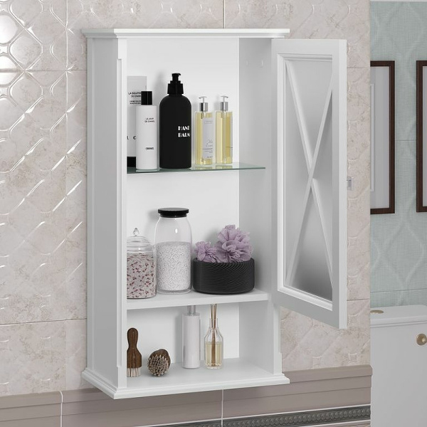 Шкаф Opadiris Палермо 46 подвесной, одностворчатый, цвет белый матовый, правый 00-00007336