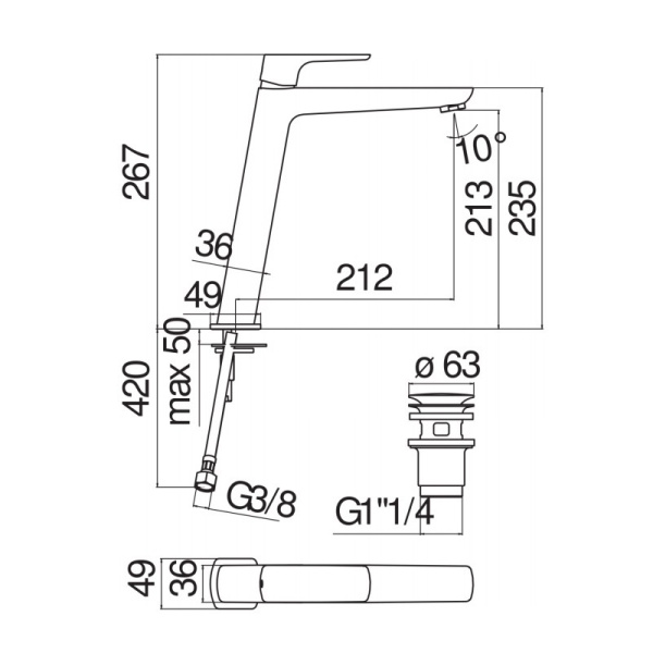 Смеситель для раковины Nobili Acquaviva VV103128/2WM