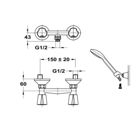 Смеситель для душа Mofem Nova 143-0014-36