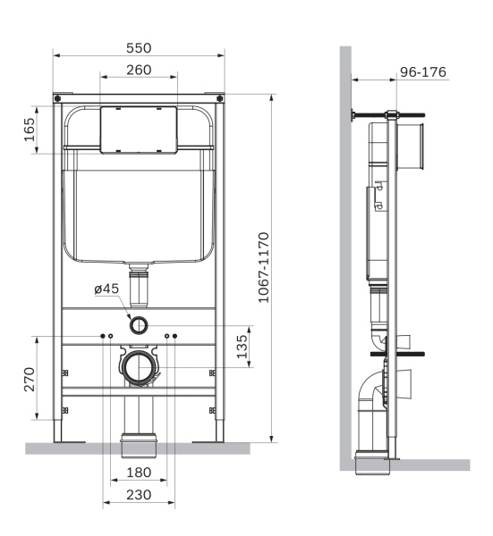 Система инсталляции для унитаза SantiLine SL-04