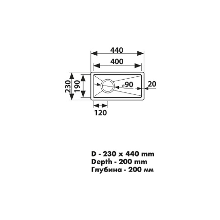 Мойка кухонная KAISER 44x23x20 сталь (KSM-2344)