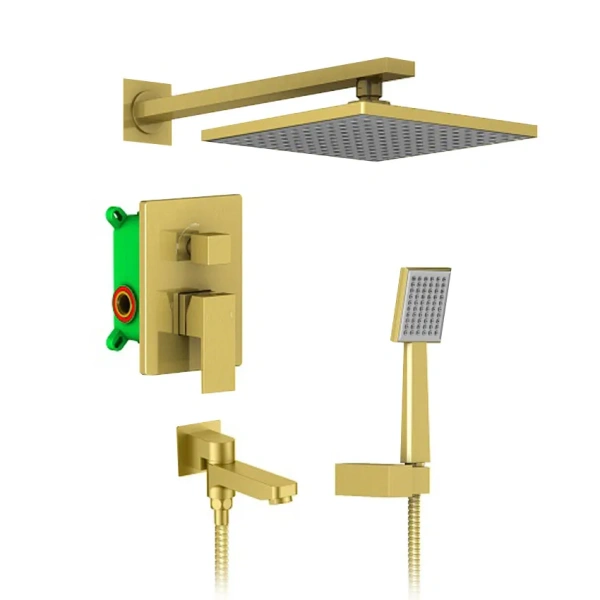 Душевая система встроенная с изливом Timo Selene золото матовое SX-3069/17SM