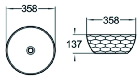 Раковина накладная (35,8х35,8) SantiLine SL-1038