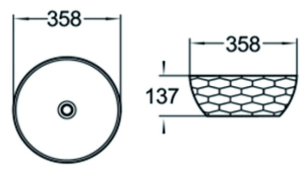 Раковина накладная (35,8х35,8) SantiLine SL-1038