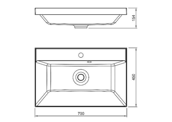 Раковина Санта Астория70 70x45 см, накладная, белый
