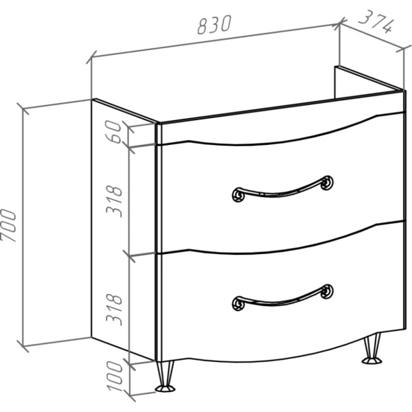 Тумба под раковину Bellezza Сесилия 85 4639714110451