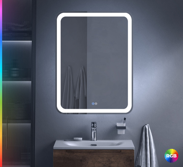 Зеркало c RGB подсветкой (60х80) Cezares CZR-SPC-MC-600-800-RGB-TCH