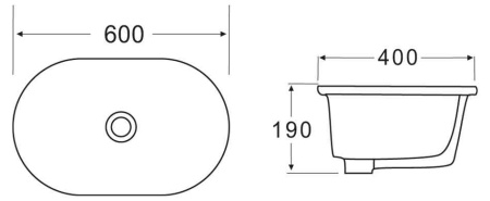 Накладная раковина (60х40) BelBagno BB1004