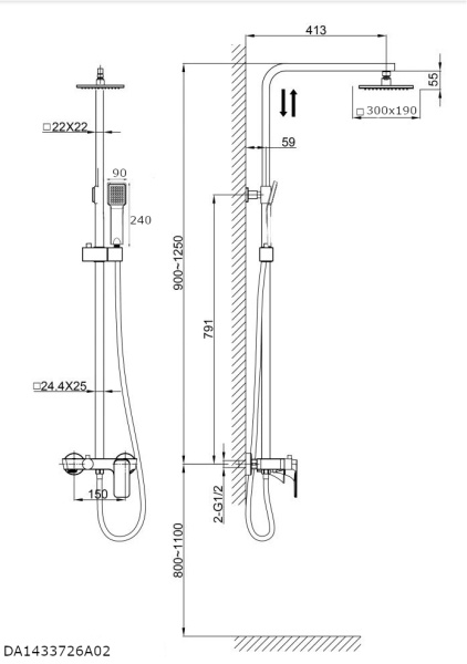 Душевая система D&K Berlin.Steinbeis (DA1433726A02)