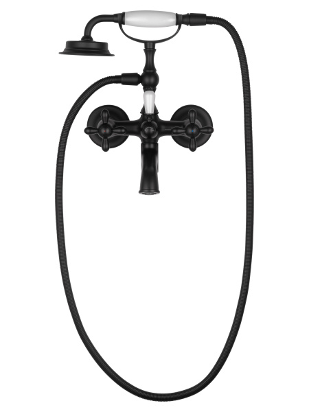 Смеситель для ванны с душем WONZON & WOGHAND RETRO, черный матовый WW-88639020-MB