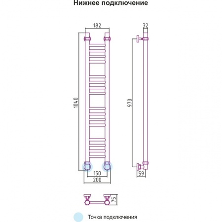 Полотенцесушитель водяной 1000х150 Сунержа Богема 00-0102-1015