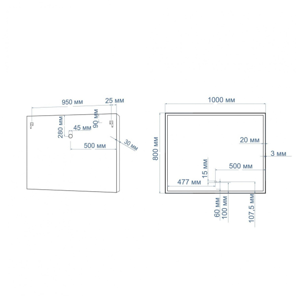 Зеркало с подсветкой Art&Max AREZZO AM-Are-1000-800-DS-FC