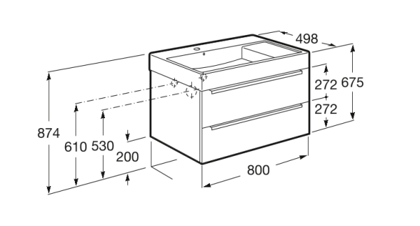 Тумба под раковину Roca Inspira 80 с раковиной 851076403