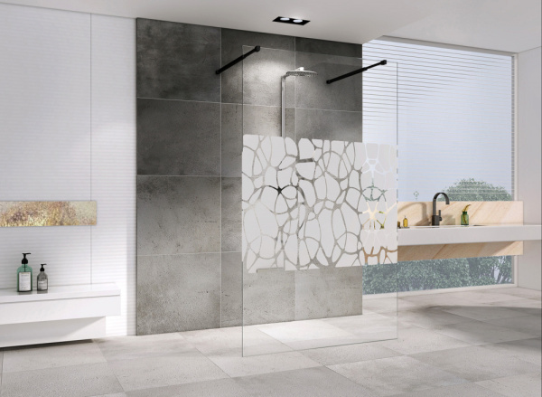 Душевая перегородка (100х200) ABBER Immer Offen AG68100BF8 черный