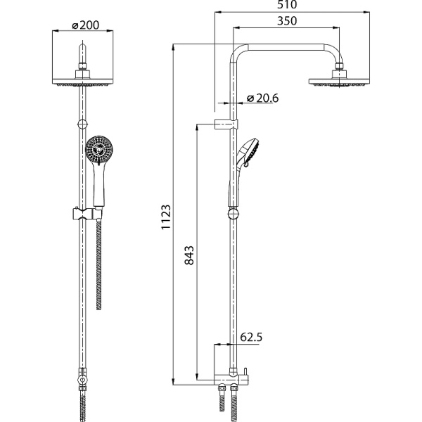 Душевая система Koller Pool Round RNSD200