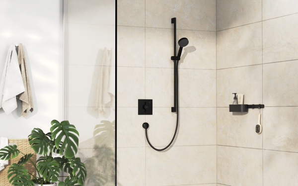 Смеситель для душа встраиваемый Hansgrohe DuoTurn E 75617670 черный матовый