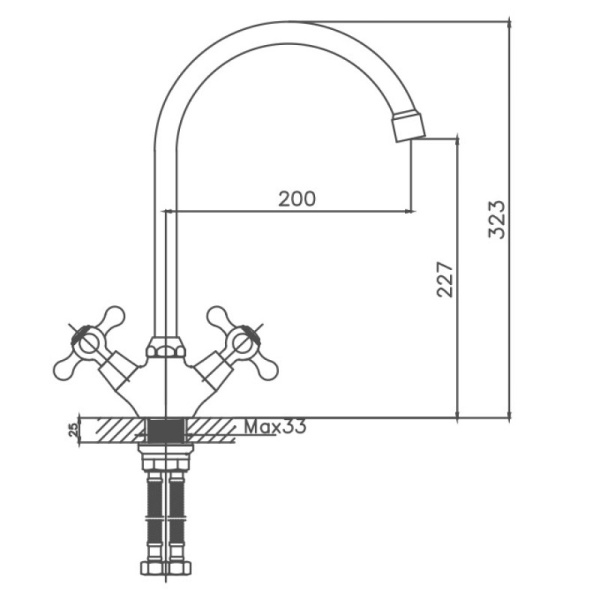 Смеситель для кухни Cron CN4308-8 Смеситель для кухни Cron CN4308-8