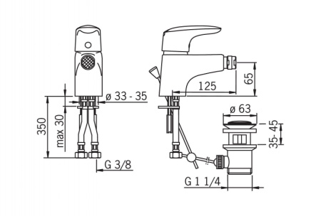 Cмеситель для биде Oras Vega 1818F