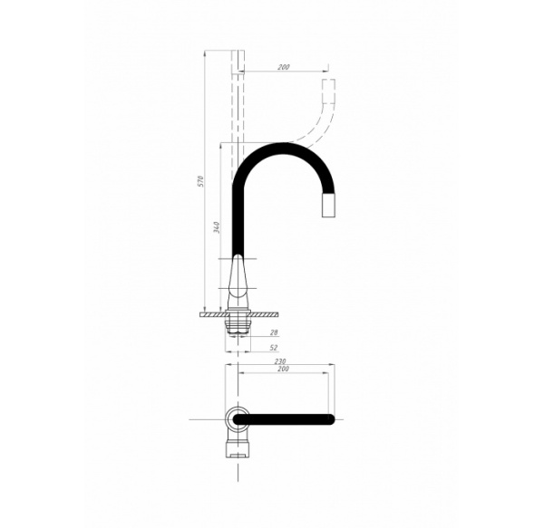 Смеситель для кухни FAUZT FZs-822-P101 гибкий излив тип См-МОЦБА Фиолетовый