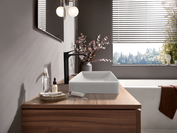 Смеситель для раковины без донного клапана Hansgrohe Vivenis 75042670 черный матовый