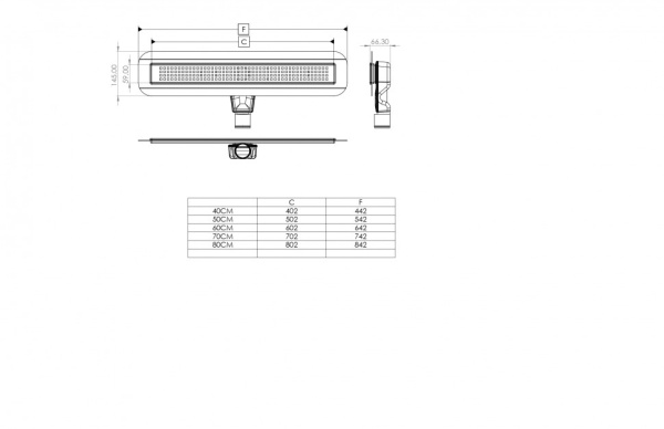 Душевой лоток Timo Steel с декоративной панелью Basic BSPG-70 S50Rb