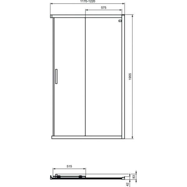Реверсивная панель-дверь Ideal Standard CONNECT 2 Corner Square/Rectangular (120) K9264V3, черный