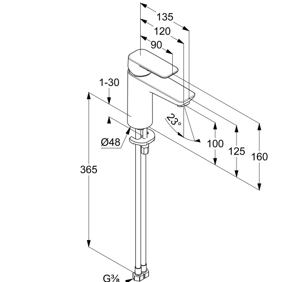 Смеситель для раковины Kludi Pure&Style 401983975