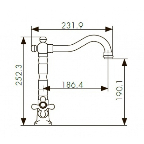 Смеситель для кухонной мойки KAISER Carlson Style (44233-1)