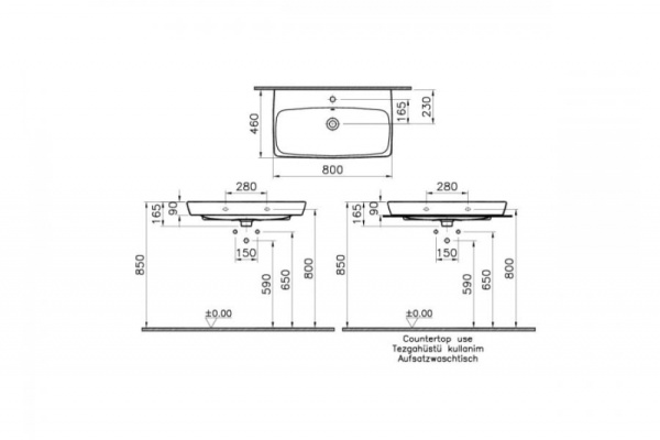 Раковина VITRA Metropole 5663B003-0001