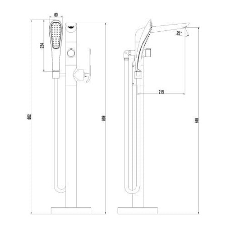 Смеситель для ванны Lemark Melange (LM4944CW)