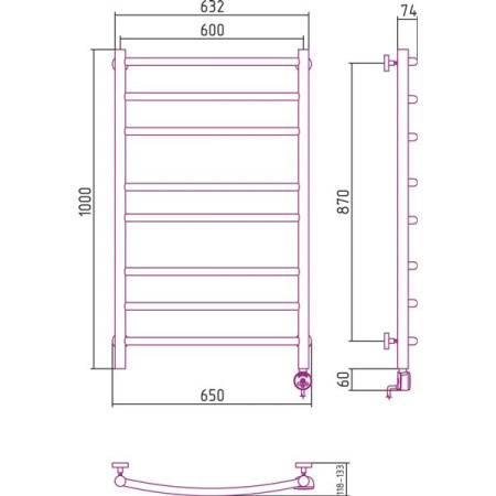 Полотенцесушитель электрический Сунержа Галант 00-0501-1060