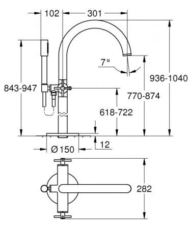 Смеситель для ванны Grohe Atrio New 25044 003 (25044003)
