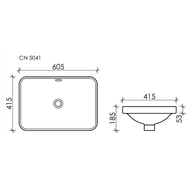Раковина встраиваемая сверху (60,5х41,5) Ceramica Nova ELEMENT CN5041