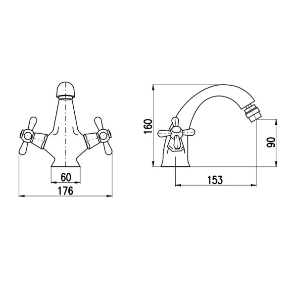 Смеситель для биде Rav Slezak Morava Retro MK543.5