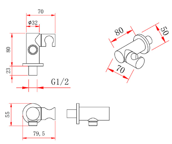 Душевая система Berges Wasserhaus Nardis 2R Black 071004