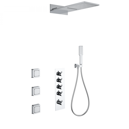 Душевая система с термостатом встраиваемая WONZON & WOGHAND, хром WW-D4100-A-CR